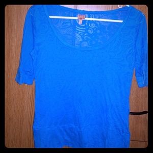 Rue 21 size large blue burnout shirt